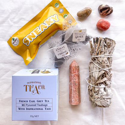 FAB MYSTERY GIFT BOX - vegan chocolate, crystals, tea and incense