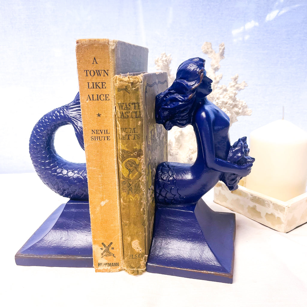 Blue Hamptons Mermaid bookends