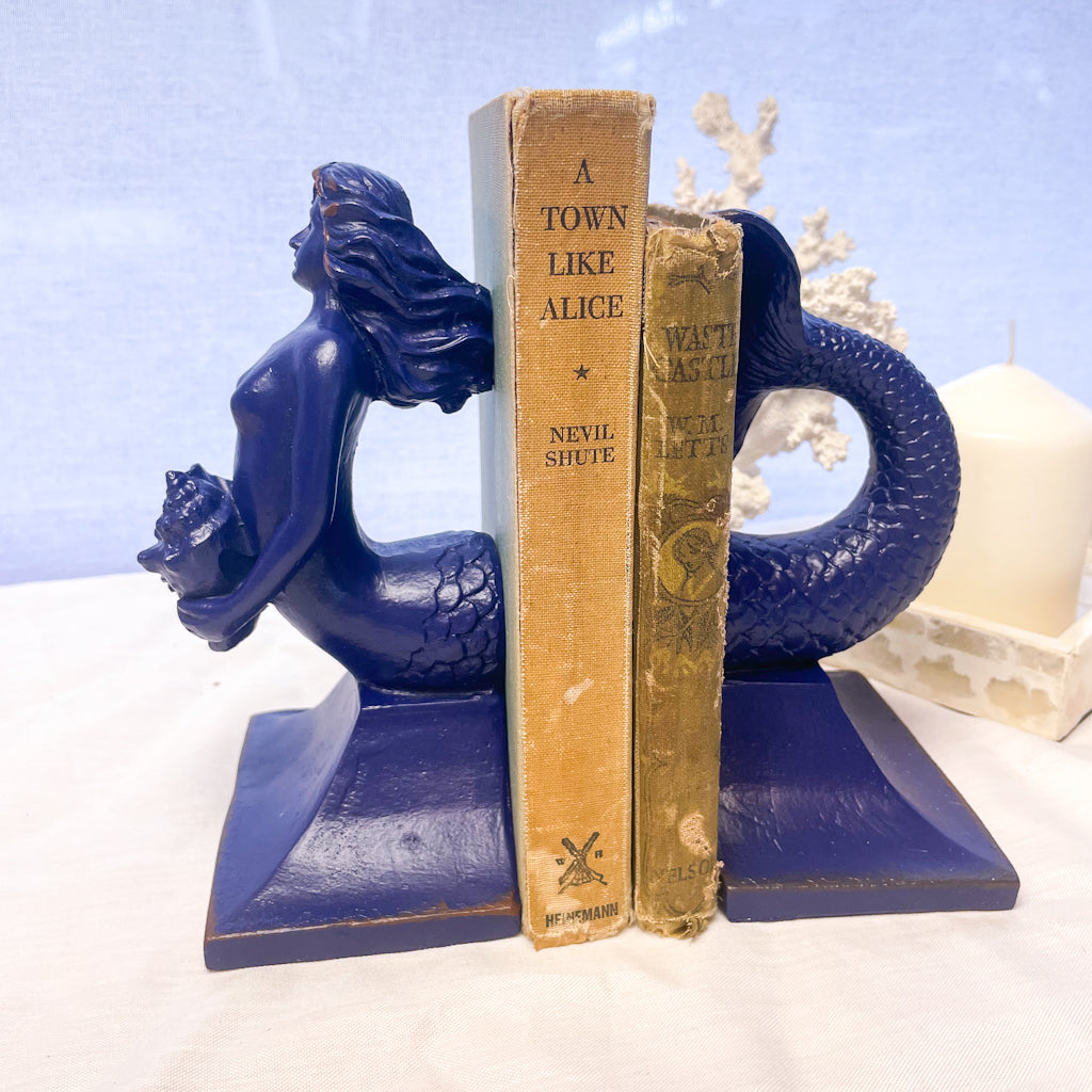 Blue Hamptons Mermaid bookends