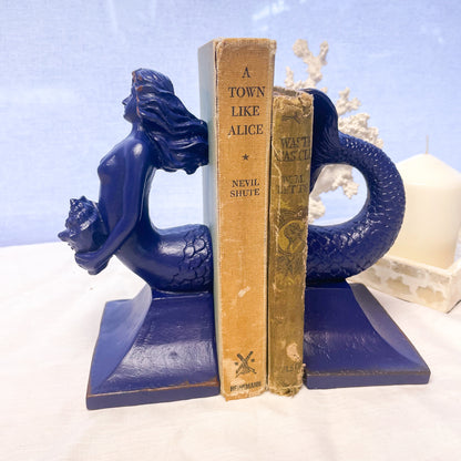 Blue Hamptons Mermaid bookends