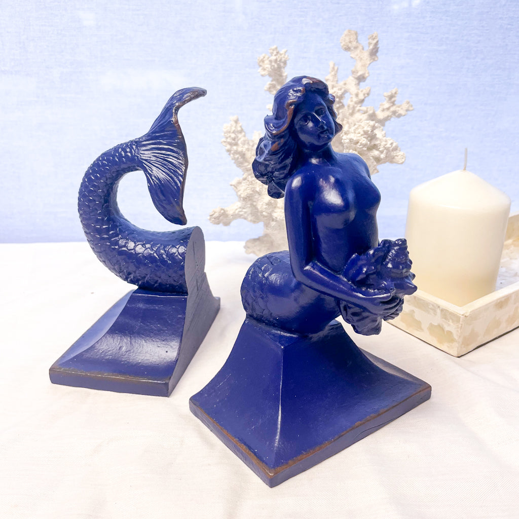Blue Hamptons Mermaid bookends