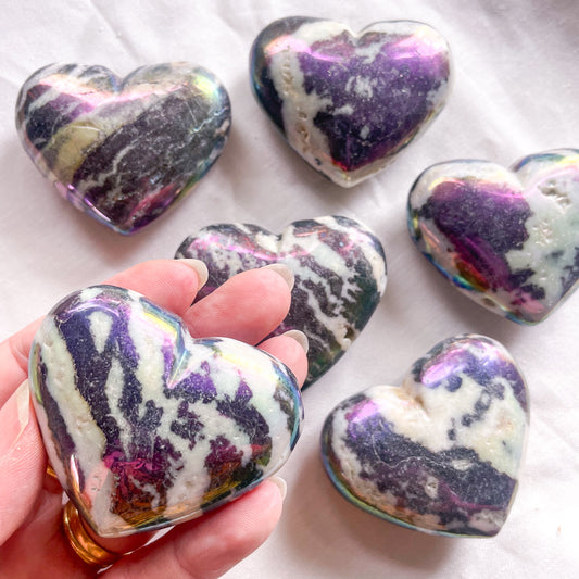 Aura zebra jasper crystal heart