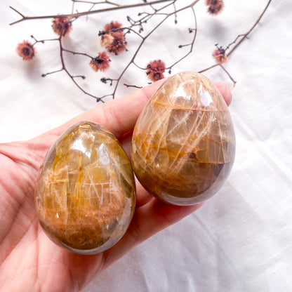 Peach Moonstone crystal egg