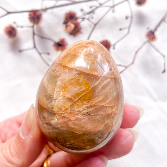 Peach Moonstone crystal egg