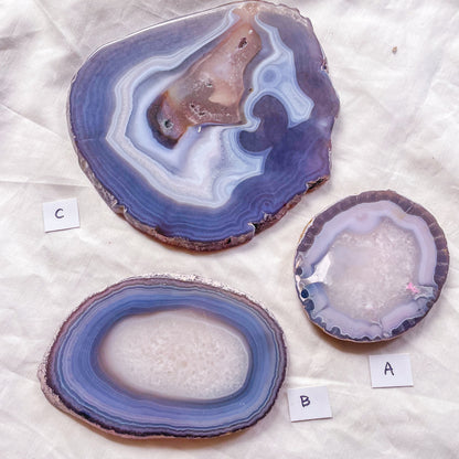 Agate slice crystal stone slab tray