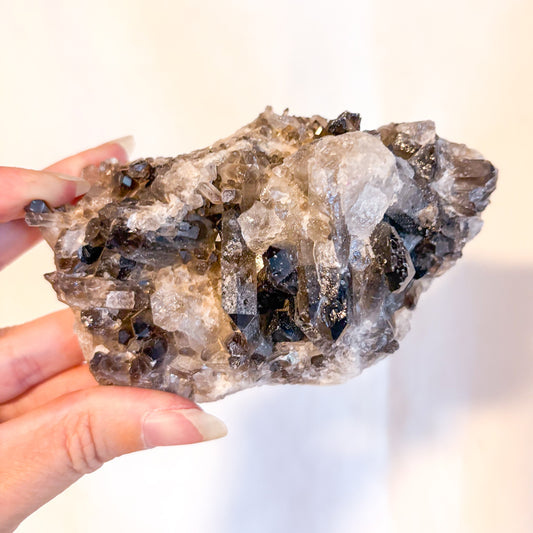 Smoky quartz crystal cluster 350g