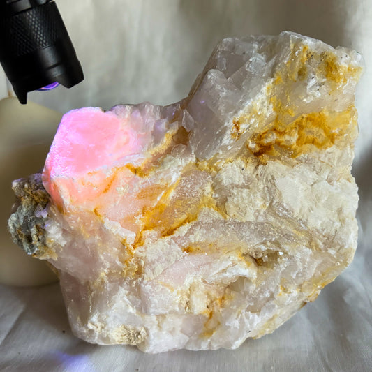 Mangano Calcite with Pyrite Rough crystal chunk