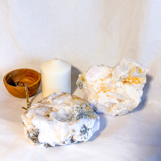 Mangano Calcite with Pyrite Rough crystal chunk