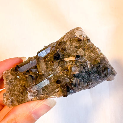 Smoky quartz crystal cluster