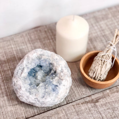 Celestite geode cluster crystal cave XL