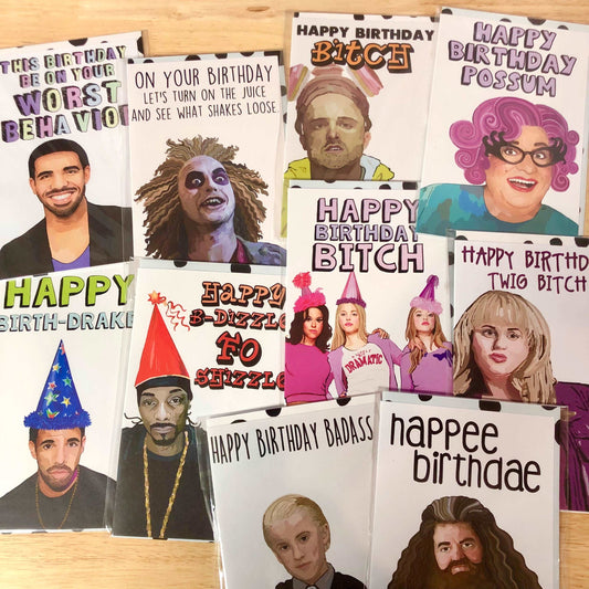Cheeky Pop culture birthday card / celebrity greeting card