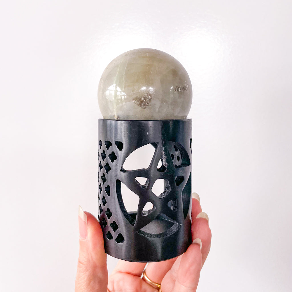 Witchy soapstone crystal oil burner