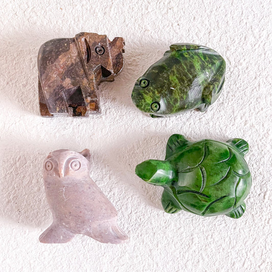 Spirit animal soapstone crystal - various