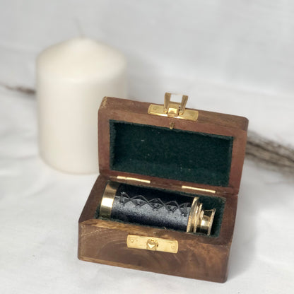 Antique brass + leather telescope