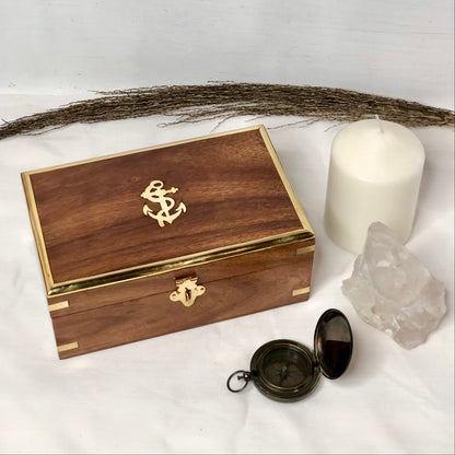 Antique / vintage pirate treasure wooden box