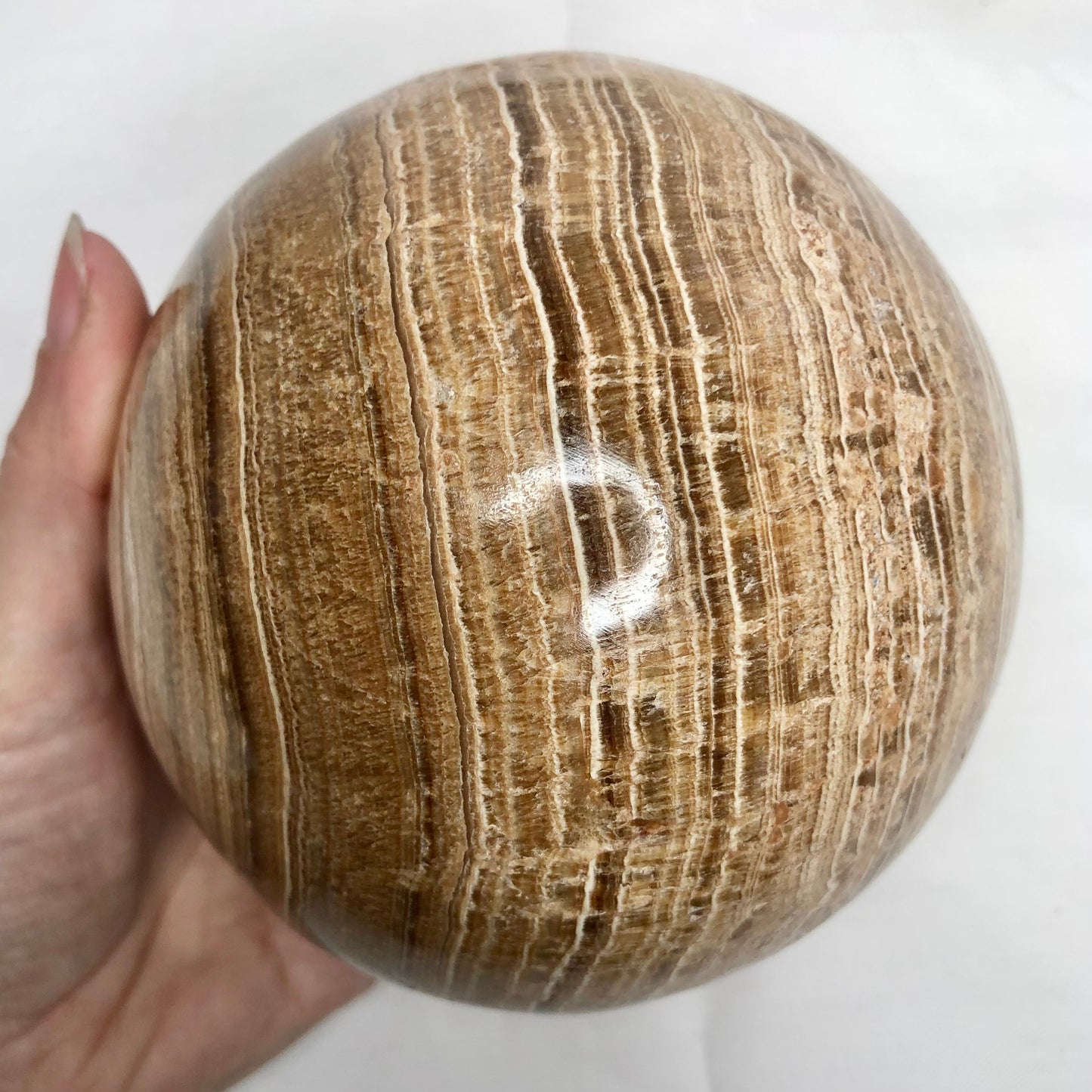 Striped crystal / Banded Aragonite crystal sphere XL