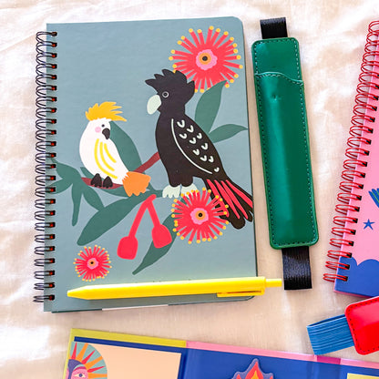 Cockatoo bird note book with pen