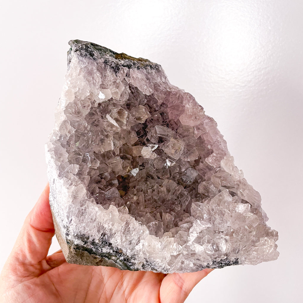 Lilac Amethyst crystal cluster cut base 1kg