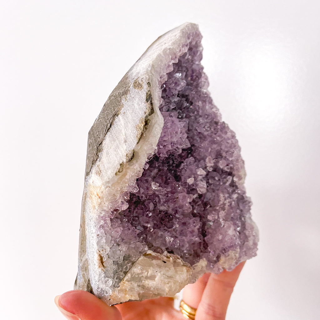 Lilac Amethyst crystal cluster cut base 750g