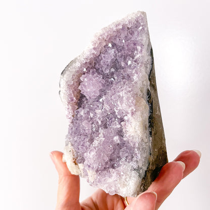 Lilac Amethyst crystal cluster cut base 750g