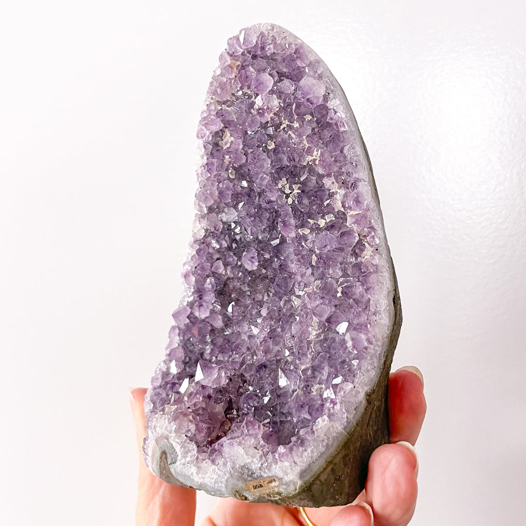 Amethyst crystal cluster cut base 530g