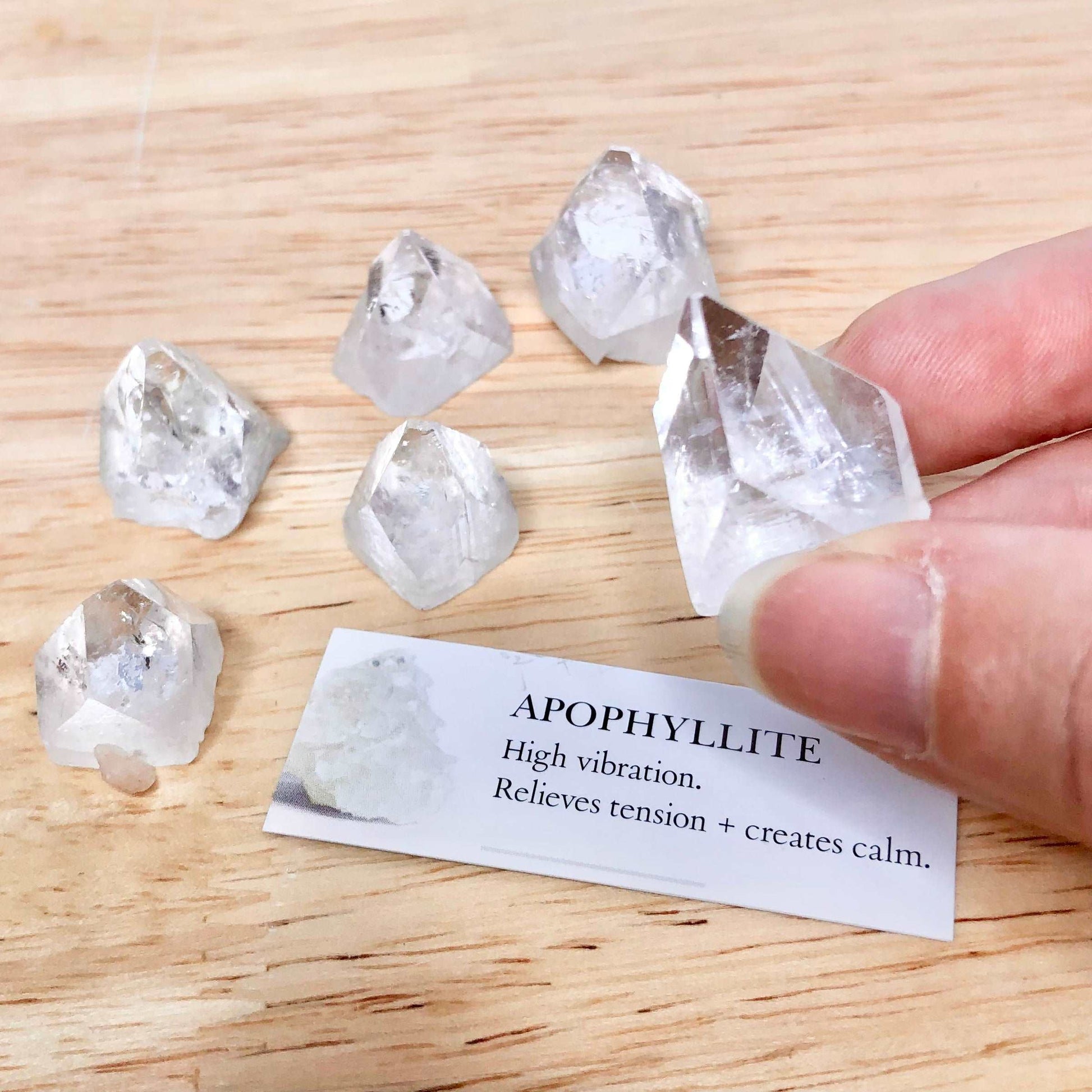 Apophyllite crystal point cluster tip raw stone