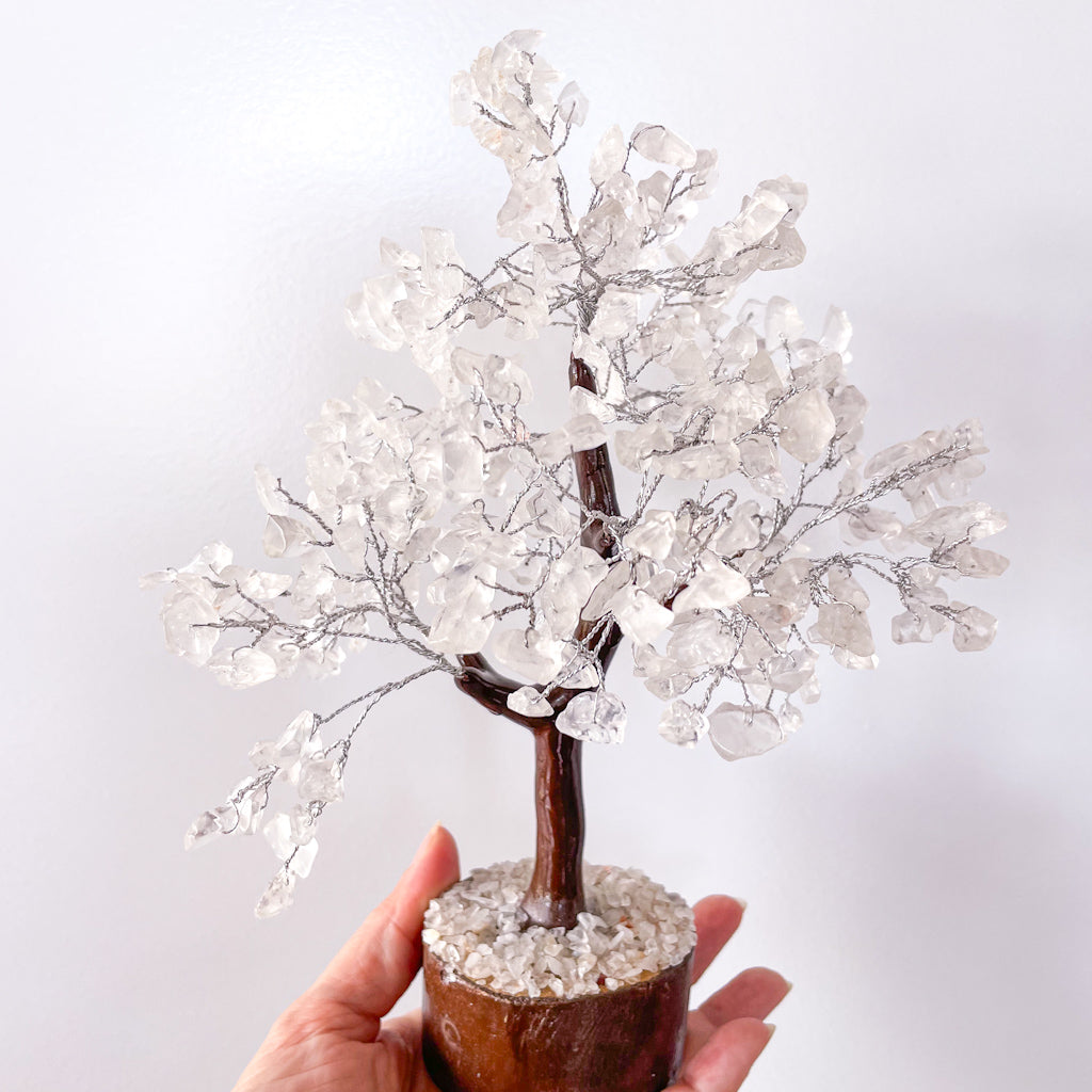 Clear quartz crystal feng shui tree XL