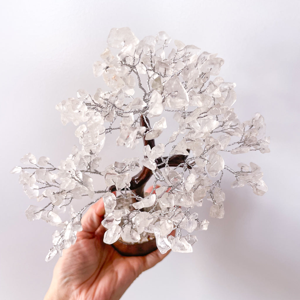 Clear quartz crystal feng shui tree XL