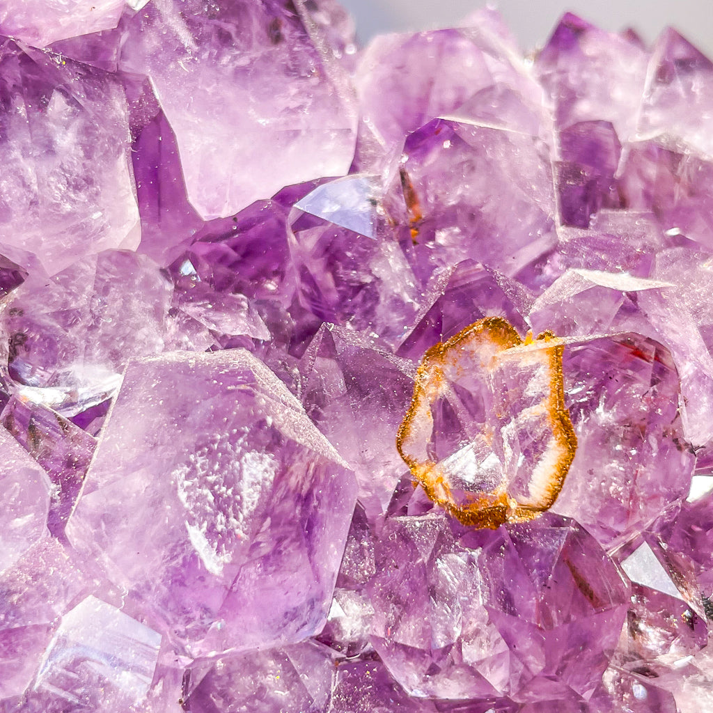 Amethyst heart crystal cluster on stand 640g