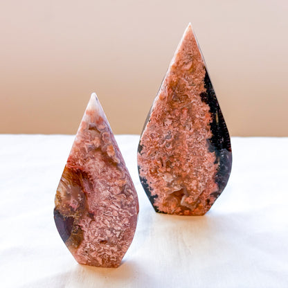 Pink Cotton Candy Agate crystal freeform statue