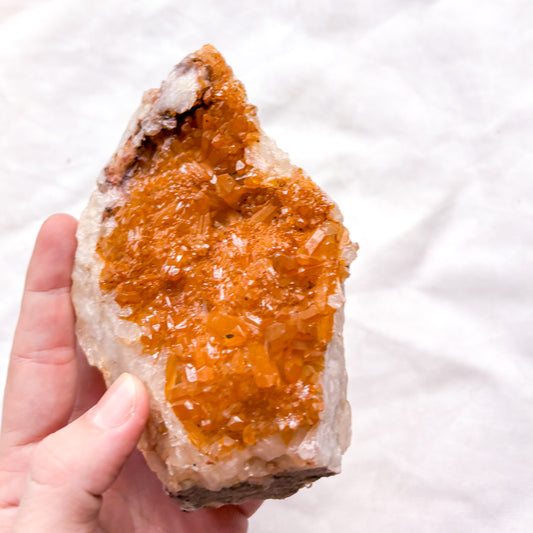 Red / Tangerine quartz crystal cluster