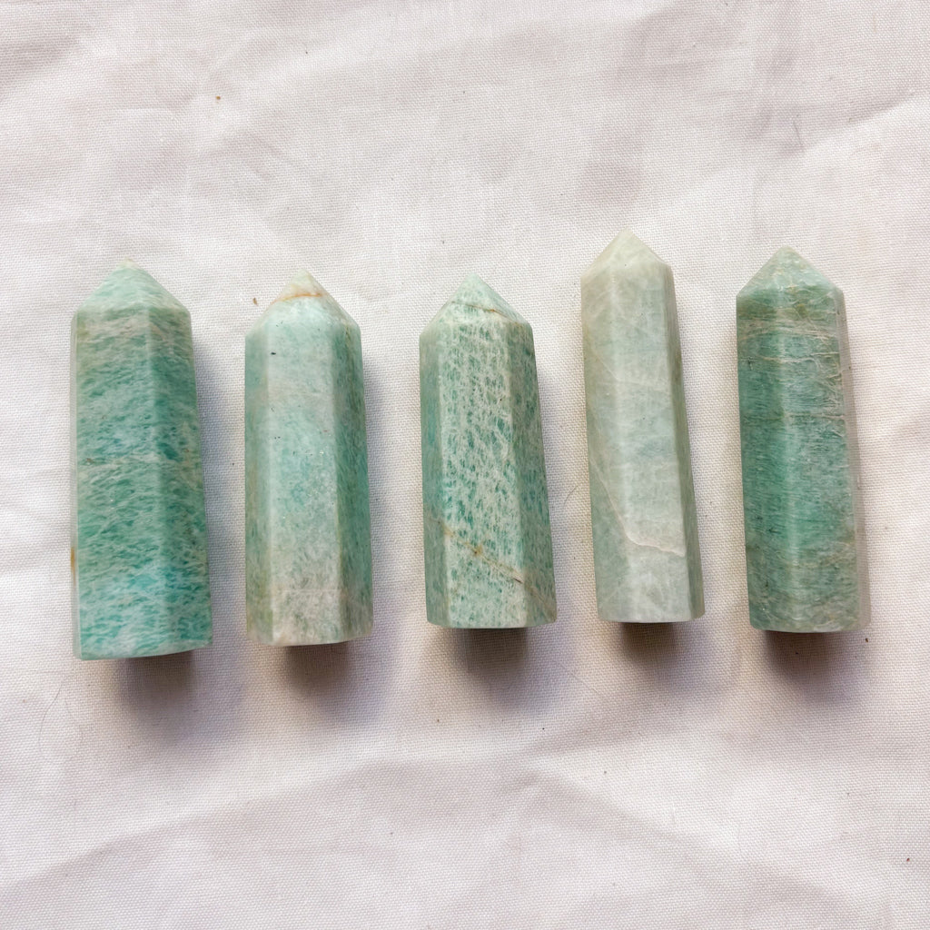 Amazonite crystal point tower