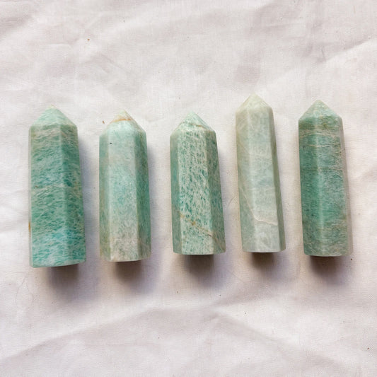Amazonite crystal point tower