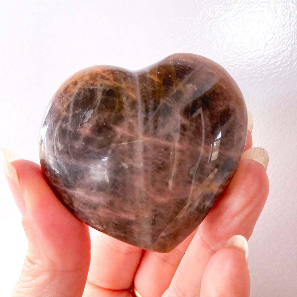 Black Moonstone crystal puffy heart