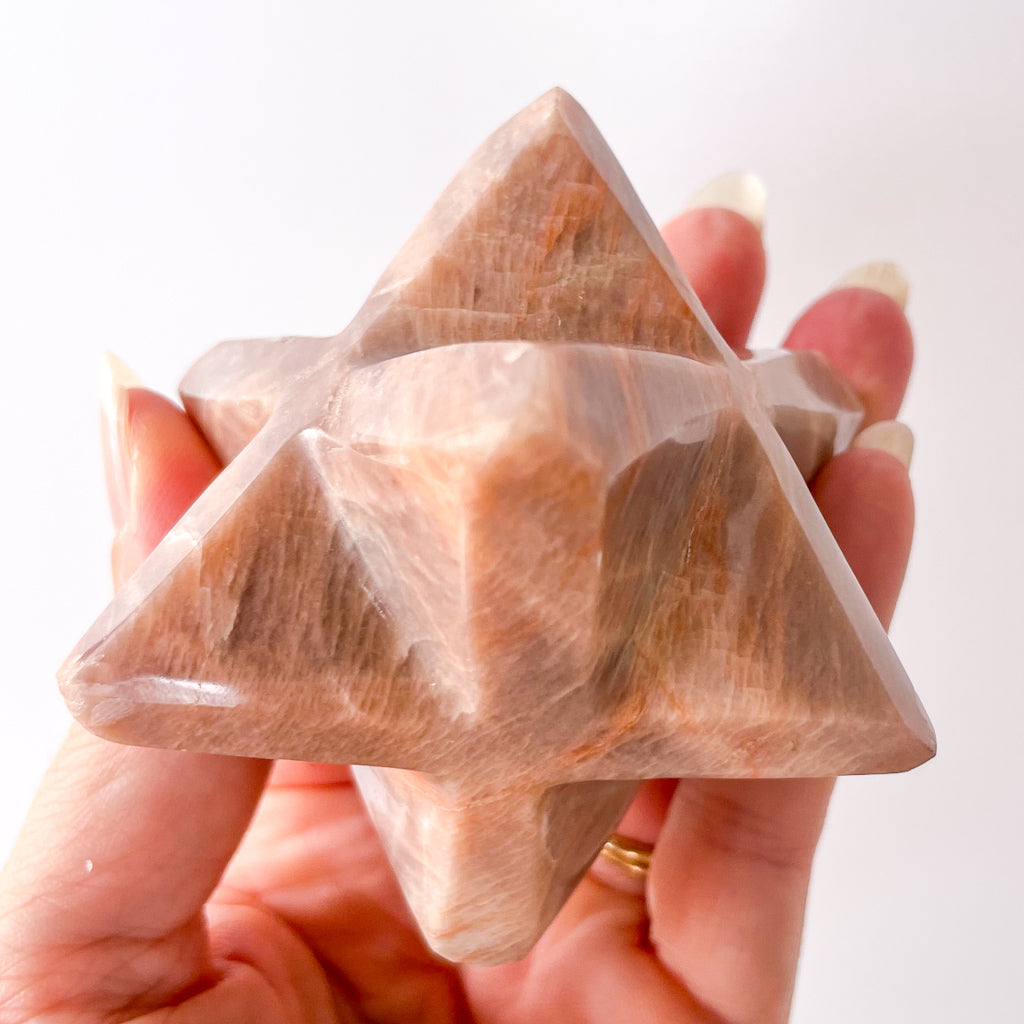 Peach Moonstone crystal merkabah stone