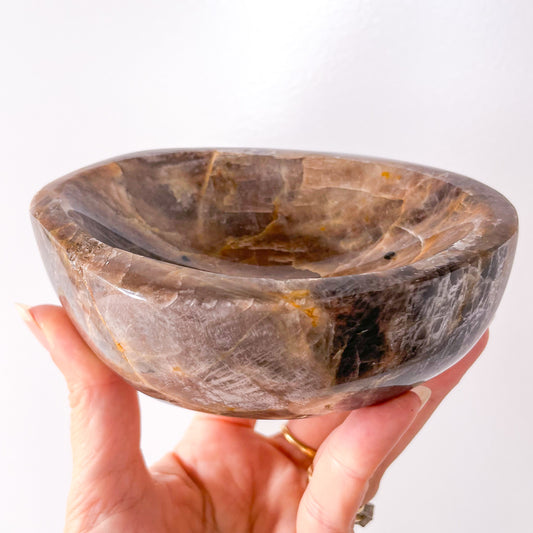 Black Moonstone goddess crystal bowl