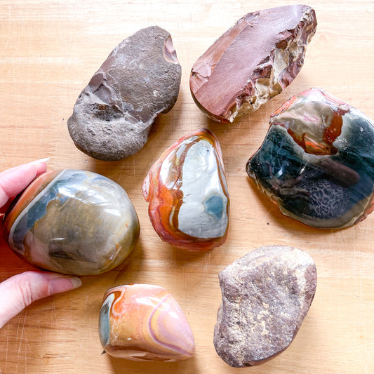 Desert jasper crystal polished rough freeform