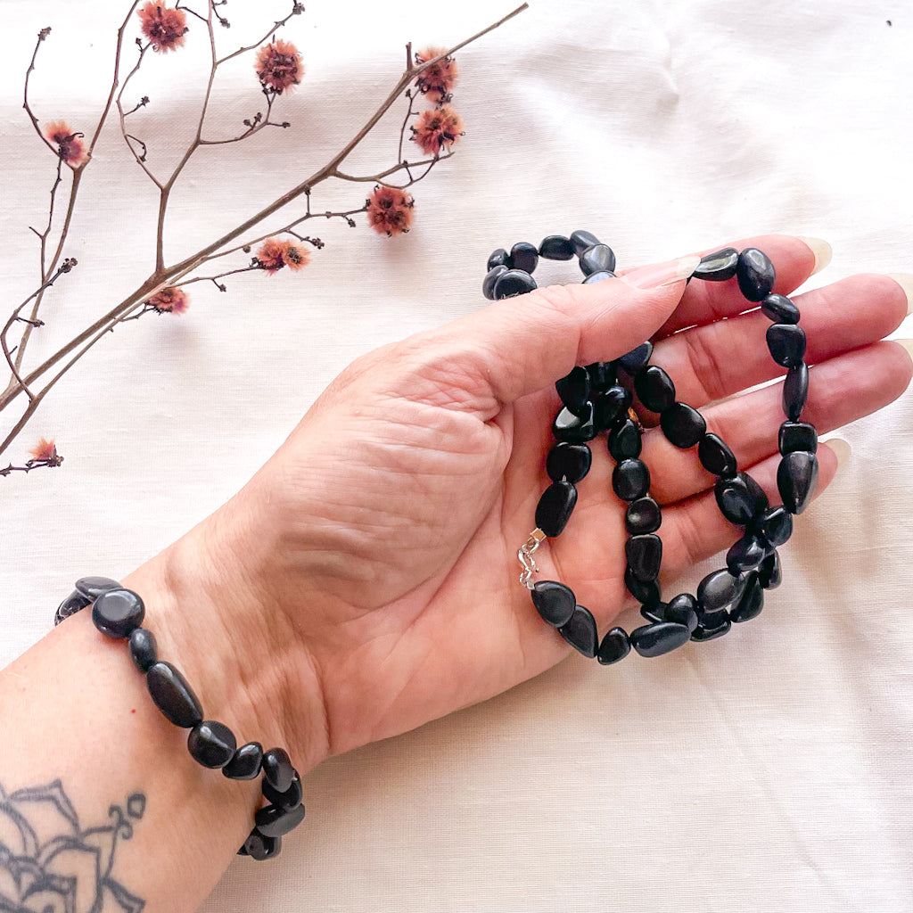 High quality Elite Shungite crystal bead necklace or bracelet