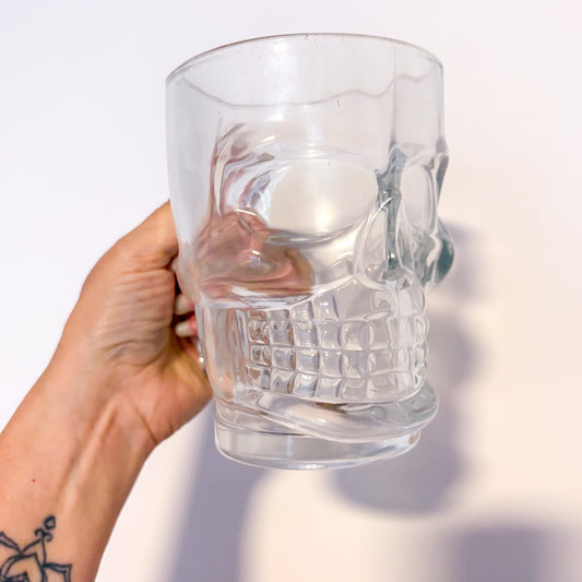 Skull beer stein / glass tumbler tankard mug