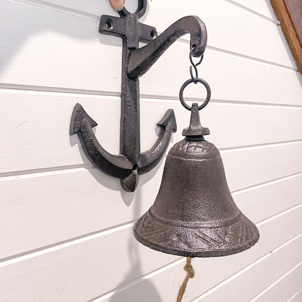 Cast iron vintage door bell wall hanging - anchor