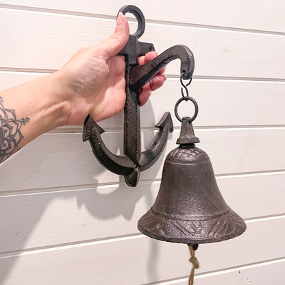 Cast iron vintage door bell wall hanging - anchor