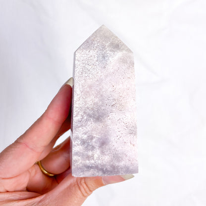 Pink Amethyst crystal generator tower 9cm