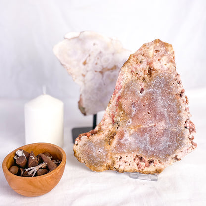 Pink Amethyst crystal slab 770g
