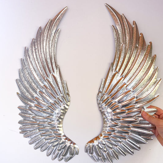 Metal angel wings large wall hanging