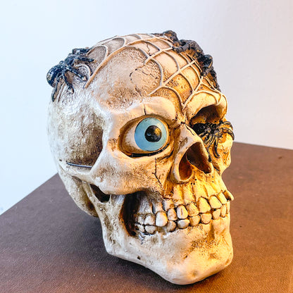 Spider eyeball skull statue