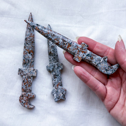 Yooperlite witchy athame crystal knife