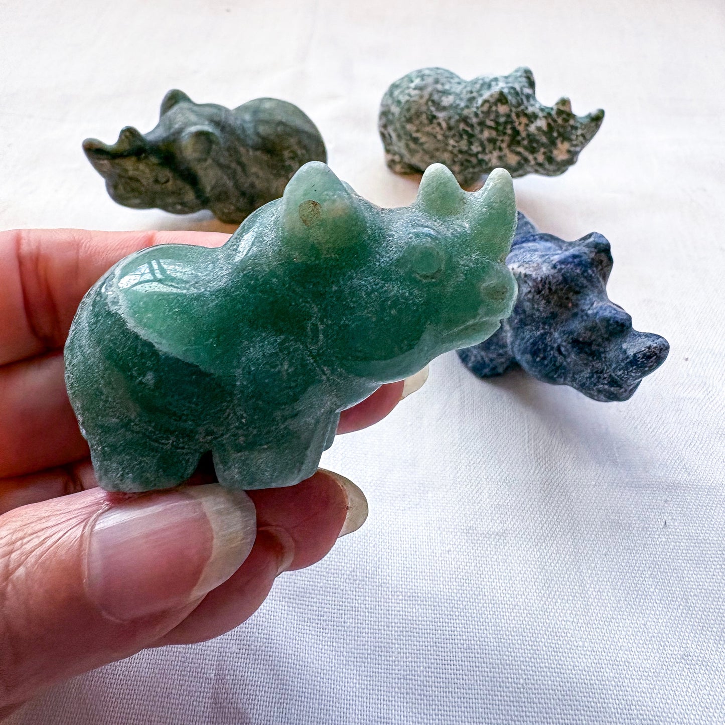 Crystal Rhino Carving