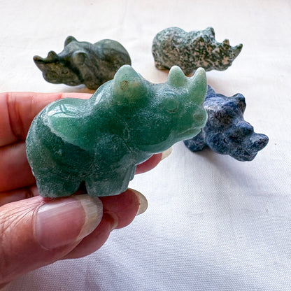 Crystal Rhino Carving
