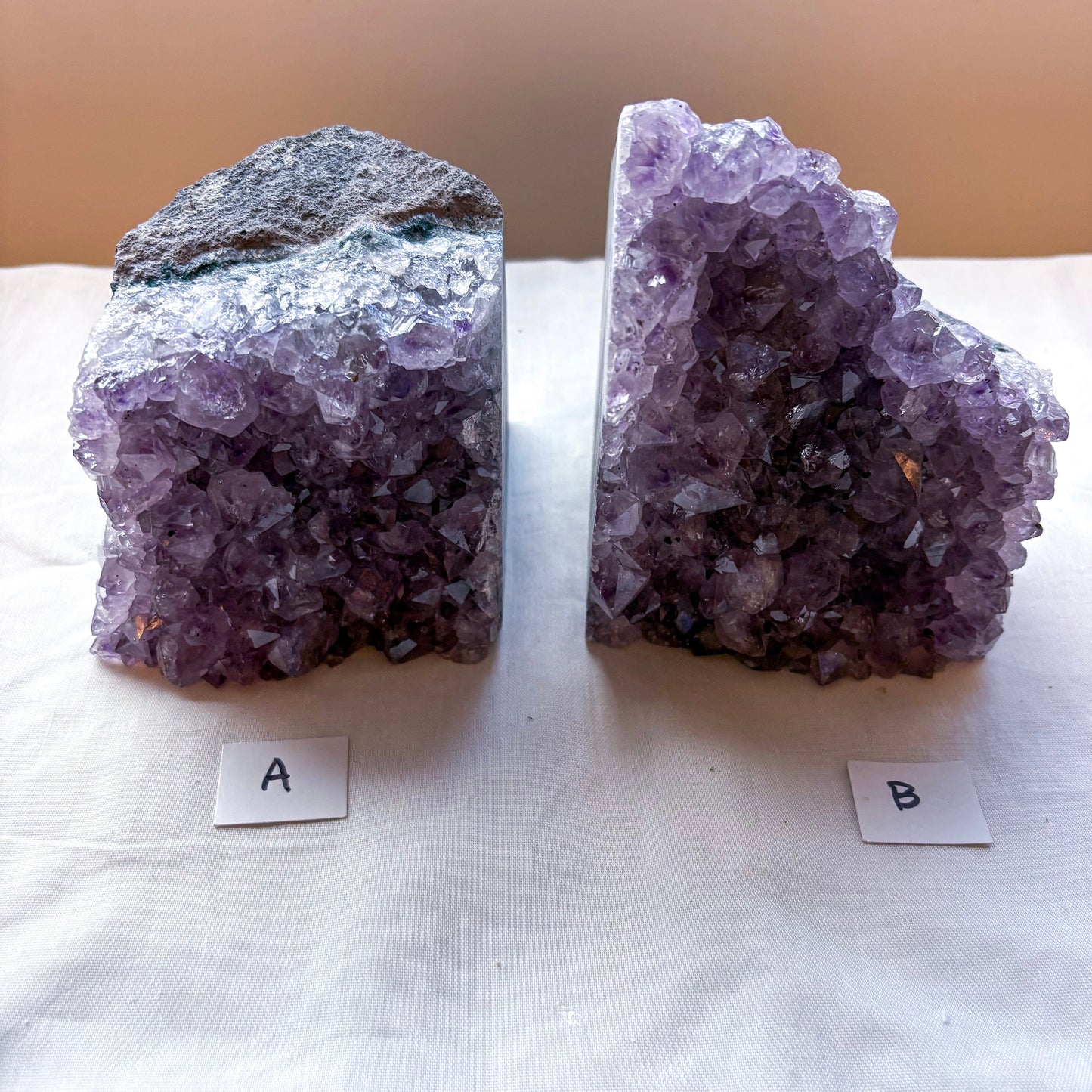Amethyst crystal cluster bookend