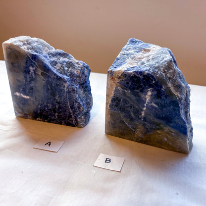 Sodalite crystal bookend